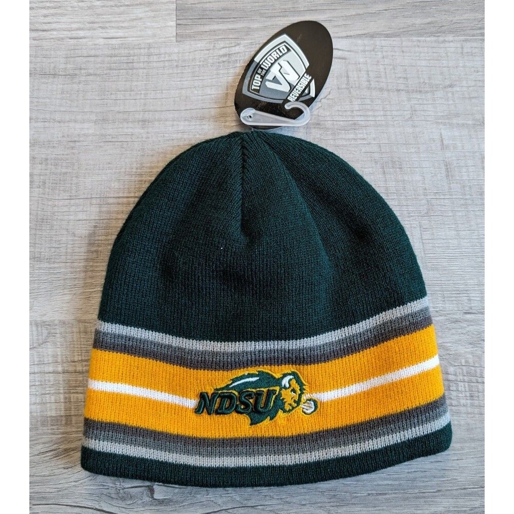 New NDSU North Dakota State Bison's Reversible Knit Beanie Winter Hat NWT